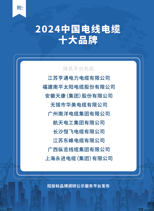 2024中国电线电缆十大品牌榜单荣耀发布(图2)
